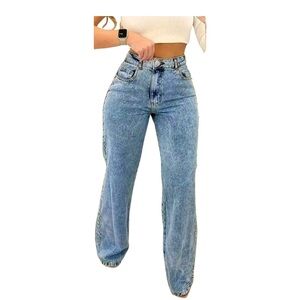 Side Rivet Boot Leg Jeans - LMR Fashion Jeans (Size 8/10)